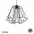 GloboStar® GRID 01022 Vintage Industrial Kρεμαστό Φωτιστικό Οροφής Μονόφωτο 1 x E27 AC220-240V - Φ40 x Υ33cm - Μαύρο Μεταλλικό Πλέγμα - 5 Χρόνια Εγγύηση