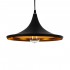 GloboStar® SHANGHAI BLACK 01025-B Μοντέρνο Κρεμαστό Φωτιστικό Οροφής Μονόφωτο 1 x E27 Μαύρο Μεταλλικό Καμπάνα Φ37 x Υ20cm