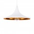 GloboStar® SHANGHAI WHITE 01026-B Μοντέρνο Κρεμαστό Φωτιστικό Οροφής Μονόφωτο 1 x E27 Λευκό Μεταλλικό Καμπάνα Φ37 x Υ17cm