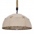 GloboStar® ANTOINETTE 01028 Vintage Κρεμαστό Φωτιστικό Οροφής Μονόφωτο 1 x E27 με Μπεζ Σχοινί και Καπέλο Φ35 x Y20cm