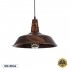 GloboStar® RAY 01046 Vintage Industrial Κρεμαστό Φωτιστικό Οροφής Μονόφωτο 1 x E27 AC220-240V - Φ36 x Υ25cm - Καφέ Σκουριά Μεταλλικό Καμπάνα - 5 Χρόνια Εγγύηση