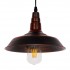 GloboStar® RAY 01047 Vintage Industrial Κρεμαστό Φωτιστικό Οροφής Μονόφωτο 1 x E27 Καφέ Σκουριά Μεταλλικό Καμπάνα Φ26 x Y25cm