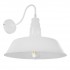 GloboStar® SORD 01051 Vintage Industrial Φωτιστικό Τοίχου Απλίκα Μονόφωτο Λευκό Μεταλλικό Καμπάνα Φ36 x Μ42 x Π36 x Υ32cm