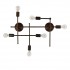 GloboStar® PIPING 01060 Vintage Industrial Επιτοίχιο Φωτιστικό Πολύφωτο Καφέ Σκουριά Μεταλλικό Πλέγμα Μ8 x Π60 x Υ56cm