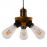 GloboStar® COPPER 01076 Vintage Ιndustrial Κρεμαστό Φωτιστικό Οροφής Τρίφωτο 3 x E27 AC220-240V - Φ14 x Υ13cm - Χρυσό Μεταλλικό Πλέγμα - 5 Χρόνια Εγγύηση