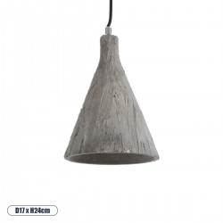 GloboStar® VOLCANO 01080 Μοντέρνο Κρεμαστό Φωτιστικό Οροφής Μονόφωτο Καφέ Τσιμέντο Φ17 x Y24cm