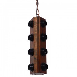 GloboStar® MORGAN 01102 Vintage Industrial Κρεμαστό Φωτιστικό Οροφής Πολύφωτο Καφέ Σκουριά Μεταλλικό Φ14 x Y43cm