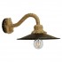 GloboStar® ROBLY 01125 Vintage Φωτιστικό Τοίχου Απλίκα Μονόφωτο Μπρούτζινο Σκουριά Μεταλλικό με Καπέλο και με Μπεζ Σχοινί Φ27 x Μ35 x Π27 x Υ20cm