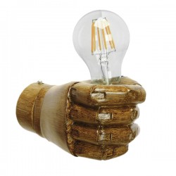 GloboStar® FIST 01138 Μοντέρνο Φωτιστικό Τοίχου Απλίκα Μονόφωτο Καφέ Γύψινο Μ15 x Π10 x Υ10cm