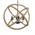 GloboStar® VITRUVIAN 01141 Vintage Κρεμαστό Φωτιστικό Οροφής Πολύφωτο 4 x E14 Μαύρο Μεταλλικό Πολυέλαιος με Μπεζ Σχοινί Φ53 x Y53cm