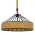 GloboStar® POLI 01147 Vintage Κρεμαστό Φωτιστικό Οροφής Μονόφωτο 1 x E27 Μαύρο Μεταλλικό με Μπεζ Σχοινί Φ50 x Y21cm
