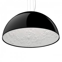 GloboStar® SERENIA BLACK 01151 Μοντέρνο Κρεμαστό Φωτιστικό Οροφής Μονόφωτο 1 x E27 AC220-240V - Φ40 x Υ20cm - Μαύρο Γύψινο Καμπάνα - 5 Χρόνια Εγγύηση