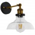GloboStar® LYDIA 01159 Vintage Φωτιστικό Τοίχου Απλίκα Μονόφωτο Μπρούτζινο Μεταλλικό με Γυάλινη Καμπάνα Φ20 x Μ20 x Π15 x Υ25cm