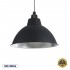 GloboStar® LOUVE 01176 Vintage Industrial Κρεμαστό Φωτιστικό Οροφής Μονόφωτο 1 x E27 AC220-240V IP20 - Φ40 x Y30cm - Μαύρο με Ασημί Μεταλλικό Καμπάνα - 5 Χρόνια Εγγύηση