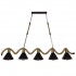 GloboStar® TYMEN 01190 Vintage Φωτιστικό Οροφής Πολύφωτο 5 x E27 Μαύρο Μεταλλικό Καμπάνα με Μπεζ Σχοινί Μ150 x Π22 x Υ23cm