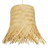 GloboStar® HAWAII 01201 Vintage Κρεμαστό Φωτιστικό Οροφής Μονόφωτο 1 x E27 Μπέζ Ξύλινο Ψάθινο Μπαμπού Φ28 x Y25cm