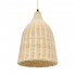 GloboStar® BAHAMAS 01202 Vintage Κρεμαστό Φωτιστικό Οροφής Μονόφωτο 1 x E27 AC220-240V - Φ30 x Υ40cm - Μπεζ Μπαμπού Καμπάνα - 5 Χρόνια Εγγύηση