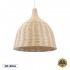 GloboStar® BAHAMAS 01203 Vintage Κρεμαστό Φωτιστικό Οροφής Μονόφωτο 1 x E27 AC220-240V - Φ45 x Υ47cm - Μπεζ Ξύλινο Ψάθινο Μπαμπού Καμπάνα - 5 Χρόνια Εγγύηση