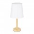 GloboStar® NAPHIE 01208 Κλασικό Επιτραπέζιο Φωτιστικό Πορτατίφ Μονόφωτο 1 x E27 Ξύλινο με Λευκό Καπέλο Φ21 x Υ42cm