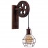 GloboStar® RYDON 01216 Vintage Industrial Φωτιστικό Τοίχου Απλίκα Μονόφωτο Καφέ Σκουριά Μεταλλικό Πλέγμα Φ15 x Μ24 x Π15 x Υ70cm