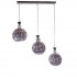 GloboStar® BOUQUET 01249 Μοντέρνο Κρεμαστό Φωτιστικό Οροφής Τρίφωτο 3 x E27 Ασημί Μεταλλικό με Κρύσταλλα Μ64 x Π18 x Υ24cm