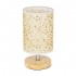 GloboStar® MOSAIC 01262 Κλασικό Επιτραπέζιο Φωτιστικό Πορτατίφ Μονόφωτο 1 x E27 Ξύλινο με Μπεζ Καπέλο Φ14 x Υ26cm