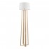 GloboStar® TOWER 01264 Μοντέρνο Φωτιστικό Δαπέδου Μονόφωτο 1 x E27 Μπεζ Ξύλινο Καμπάνα D40 x H166cm