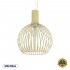 GloboStar® SCANDI 01267 Vintage Industrial Κρεμαστό Φωτιστικό Οροφής Μονόφωτο 1 x E27 AC220-240V IP20 - Φ38 x Υ50cm - Μπεζ Μεταλλικό Πλέγμα - 5 Χρόνια Εγγύηση