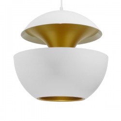 GloboStar® SEVILLE WHITE 01268 Μοντέρνο Κρεμαστό Φωτιστικό Οροφής Μονόφωτο 1 x E27 AC220-240V IP20 - Φ35 x Υ35cm - Λευκό Μεταλλικό Φιγούρα - 5 Χρόνια Εγγύηση