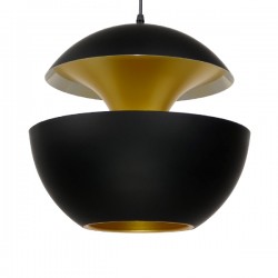 GloboStar® SEVILLE BLACK 01269 Μοντέρνο Κρεμαστό Φωτιστικό Οροφής Μονόφωτο 1 x E27 AC220-240V IP20 - Φ35 x Υ35cm - Μαύρο Μεταλλικό Φιγούρα - 5 Χρόνια Εγγύηση