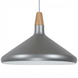 GloboStar® FELICITA 01276 Μοντέρνο Κρεμαστό Φωτιστικό Οροφής Μονόφωτο 1 x E27 AC220-240V IP20 - Φ40 x Υ30cm - Ασημί Μεταλλικό Καμπάνα - 5 Χρόνια Εγγύηση