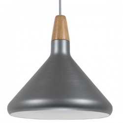 GloboStar® FELICITA 01277 Μοντέρνο Κρεμαστό Φωτιστικό Οροφής Μονόφωτο 1 x E27 AC220-240V IP20 - Φ30 x Υ25cm - Ασημί Μεταλλικό Καμπάνα - 5 Χρόνια Εγγύηση