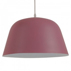 GloboStar® UPVALE 01284 Μοντέρνο Κρεμαστό Φωτιστικό Οροφής Μονόφωτο Ροζ Μεταλλικό Καμπάνα Φ40 x Y24cm