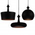 GloboStar® ROCKFORD 01287 SET 3 Μοντέρνα Κρεμαστά Φωτιστικά Οροφής Τρίφωτο 3 x E27 Μαύρα Μεταλλικά Καμπάνα