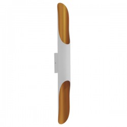 GloboStar® CHARME 01303 Μοντέρνο Φωτιστικό Τοίχου Απλίκα Δίφωτο Λευκό Χρυσό  Μεταλλικό Φ5.5 x Π8 x Υ60cm