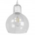 GloboStar® LUCREZIA 01314 Μοντέρνο Κρεμαστό Φωτιστικό Οροφής Μονόφωτο 1 x E27 Γυάλινο Διάφανο Φ18 x Υ23cm
