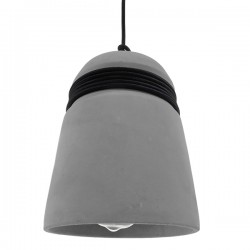 GloboStar® TRIBECA 01320 Μοντέρνο Industrial Κρεμαστό Φωτιστικό Οροφής Μονόφωτο 1 x E27 AC220-240V IP20 - Φ20 x Υ26cm - Γκρι Τσιμέντο Καμπάνα - 5 Χρόνια Εγγύηση