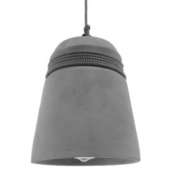GloboStar® TRIBECA 01321 Μοντέρνο Industrial Κρεμαστό Φωτιστικό Οροφής Μονόφωτο 1 x E27 AC220-240V IP20 - Φ20 x Υ26cm - Γκρι Τσιμέντο Καμπάνα - 5 Χρόνια Εγγύηση