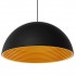 GloboStar® MEDEA 01344 Μοντέρνο Κρεμαστό Φωτιστικό Οροφής Μονόφωτο Μαύρο - Χρυσό Μεταλλικό Καμπάνα Φ60 x Υ30cm