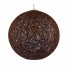 GloboStar® OCEANA 01358 Vintage Κρεμαστό Φωτιστικό Οροφής Μονόφωτο 1 x E27 Καφέ Ξύλινο Ψάθινο Rattan Φ40 x Υ40cm