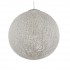 GloboStar® OCEANA 01359 Vintage Κρεμαστό Φωτιστικό Οροφής Μονόφωτο 1 x E27 Λευκό Ξύλινο Ψάθινο Rattan Φ40 x Υ40cm