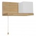 GloboStar® AMITY RIGHT 01366 Μοντέρνο Φωτιστικό Τοίχου Απλίκα Ραφάκι Μονόφωτο 1 x E27 AC220-240V IP20 - Μ30 x Π14 x Υ14cm - Μπεζ Ξύλινο με Λευκό Ματ Γυαλί Κύβος - 5 Χρόνια Εγγύηση