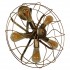 GloboStar® FAN 01381 Vintage Industrial Φωτιστικό Τοίχου Απλίκα Πολύφωτο Καφέ Σκουριά Μεταλλικό Πλέγμα Φ46 x Μ22 x Π46 x Υ46cm