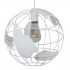 GloboStar® EARTH 30CM 01382 Vintage Industrial Κρεμαστό Φωτιστικό Οροφής Μονόφωτο 1 x E27 Λευκό Μεταλλικό Πλέγμα Φ30 x Υ30cm