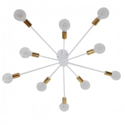 GloboStar® OLINDA 01383 Μοντέρνο Industrial Φωτιστικό Οροφής Πολύφωτο Λευκό Μεταλλικό Φ95 x Y17cm