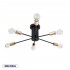 GloboStar® OLINDA 01384 Μοντέρνο Industrial Φωτιστικό Οροφής Πολύφωτο 6 x E27 Μαύρο Μεταλλικό Πλέγμα Φ58 x Y17cm