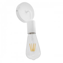 GloboStar® DON 01397 Vintage Φωτιστικό Τοίχου Απλίκα Μονόφωτο Λευκό Μεταλλικό Μ10 x Π7 x Υ16cm