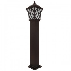 GloboStar® SHELTER 01400 Vintage Φωτιστικό Δαπέδου Μονόφωτο 1 x E27 Καφέ Μεταλλικό Πλέγμα L19 x W19 x H100cm