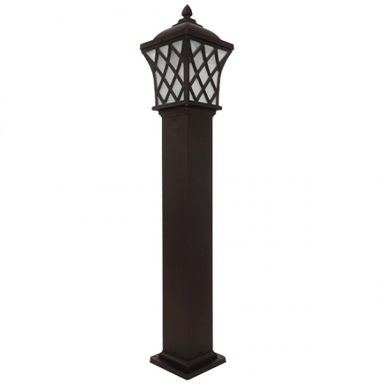GloboStar® SHELTER 01400 Vintage Φωτιστικό Δαπέδου Μονόφωτο 1 x E27 Καφέ Μεταλλικό Πλέγμα L19 x W19 x H100cm