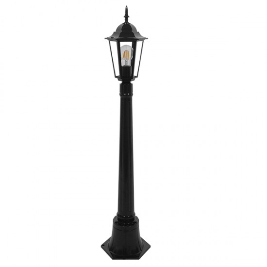 GloboStar® ELLIPSE 01401 Vintage Φωτιστικό Δαπέδου Μονόφωτο 1 x E27 Μαύρο Μεταλλικό Πλέγμα L17 x W16 x H105cm
